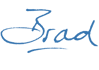 Brad sign in blue Brad tx