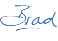 Brad sign in blue Brad tx