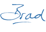 Brad sign in blue Brad tx