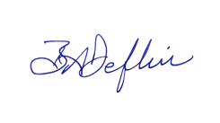 Brad signature blue ink tx back copy