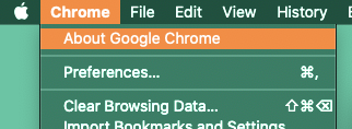 Chrome > About Chrome > Update browser screenshot