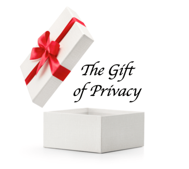 The Gift of Privacy white box red bow 2017