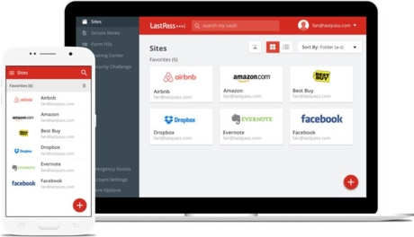 LastPass on a mobile and laptop
