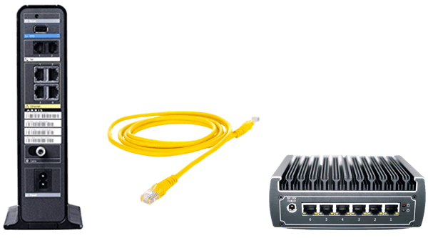 modem LAN connected to OmniWAN OBR security appliance