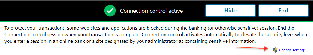 PSB F-Secure Device Protection -  Connection Control - screenshot