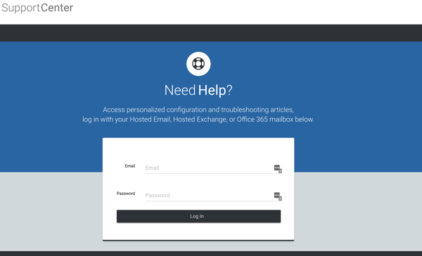 screenshot#1 of the login page for private email support 
