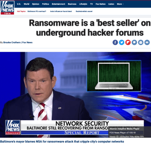 Ransomware FOX news screenshot