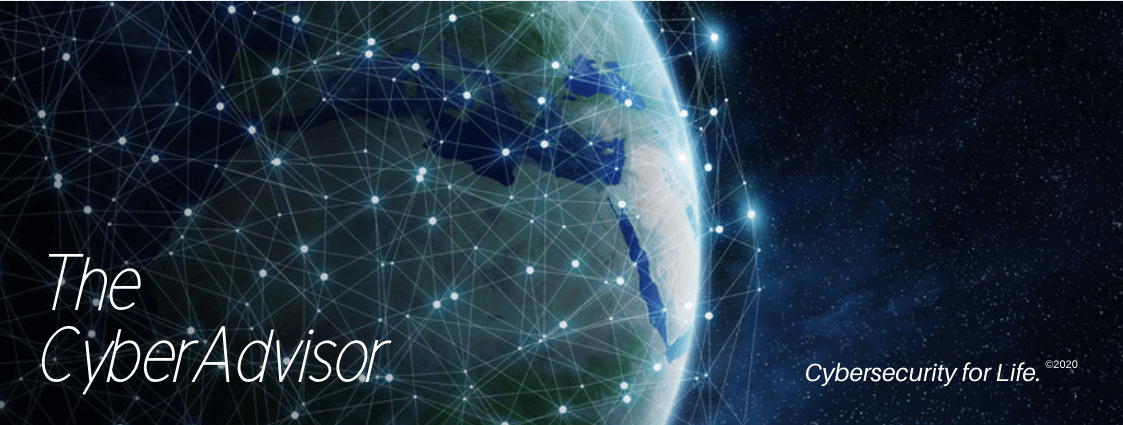 banner to the CyberAdvisor Newsletter with image of Earth and network nodes.