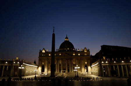 The Vatican at sunset after hacked by the Chinese.