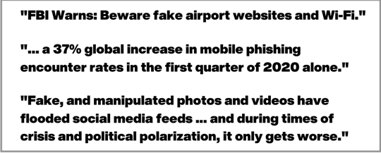 news of FBI quote on fake airport websites and phishing scams