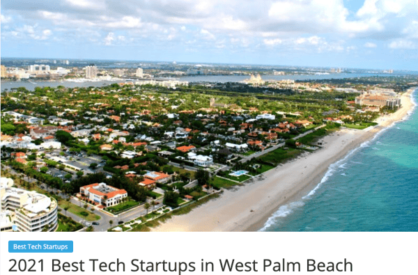 Best Tech Startups in West Palm Beach - an aerial photo of the Palm Beach shoreline