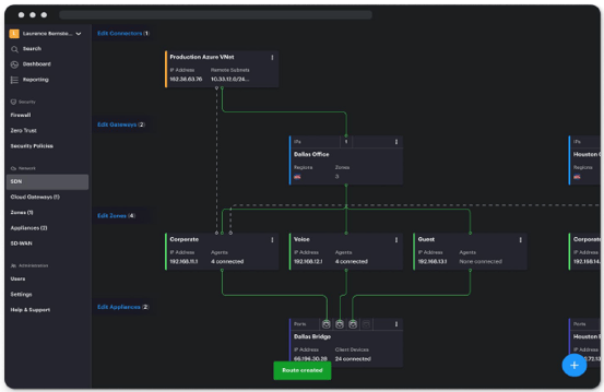 Image of the console for Managed Network Security.