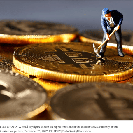 cryptominer on coins with pickaxe