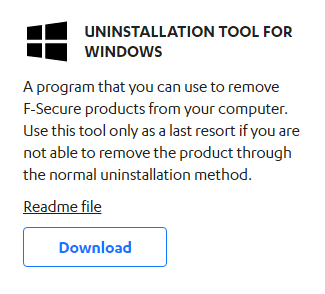 screenshot of the F-Secure PSB Computer Security for Windows Uninstall file download online