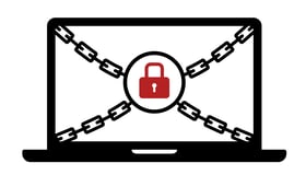 ransomware image laptop chain and lock