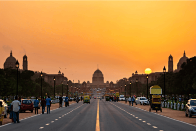 sunset in India looking west