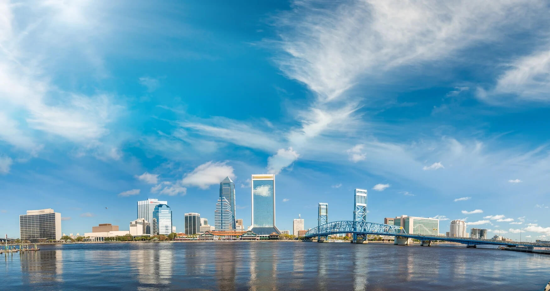 Jacksonvile Florida skyline and blue sky rx buildings copy