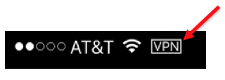 image of a VPN indicator on a smartphone
